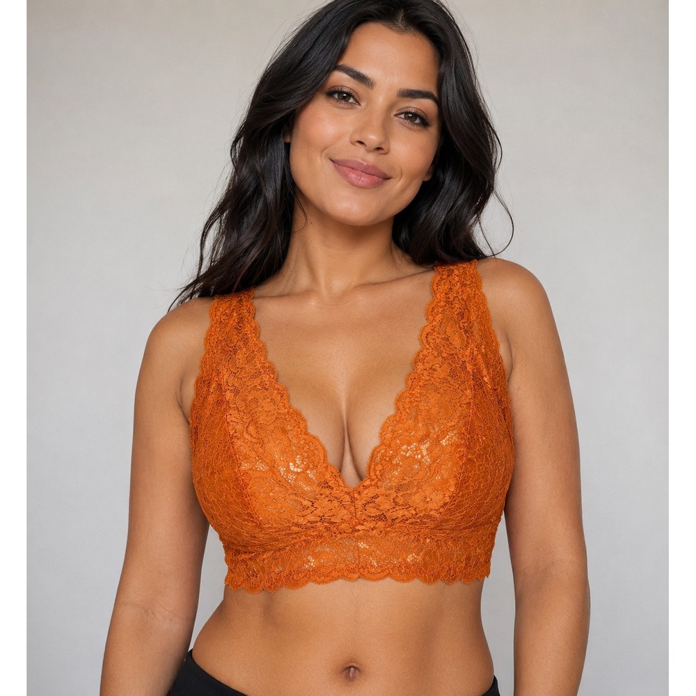 Cosabella Never Say Never Ultra Curvy Plungie Longline Bralette Garcinia Orange